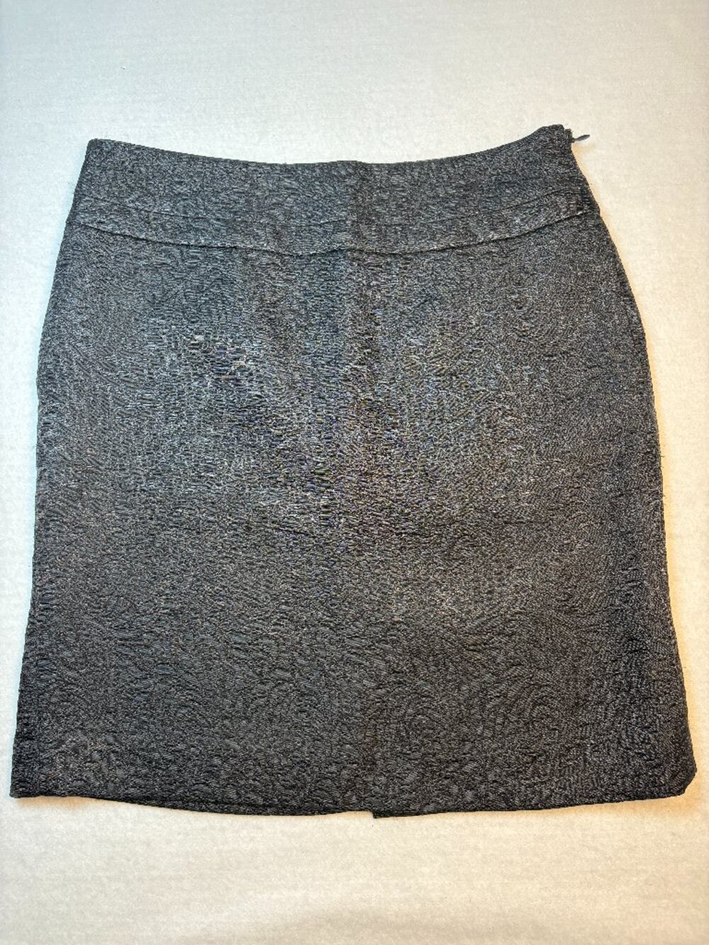 Ann Taylor LOFT Black Brocade Textured Pencil Floral Jacquard Mini Skirt Chic 2
